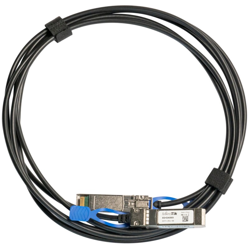 Mikrotik XS+DA0001 Cable de fibra óptica e InfiniBand 1 m SFP/SFP+/SFP28 Negro