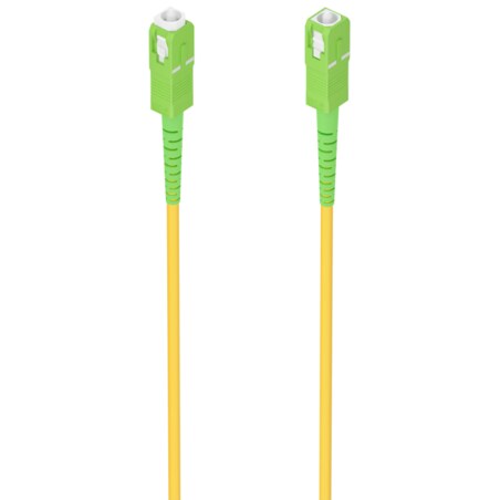 AISENS Cable Fibra Óptica Latiguillo G657A2 3.0 9/125 SMF Simplex CPR DCA LSZH, SC/APC-SC/APC, Amarillo, 20m