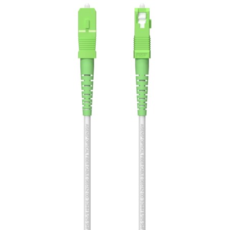 AISENS Cable Fibra Óptica Latiguillo G657A2 3.0 9/125 SMF Simplex CPR DCA LSZH, SC/APC-SC/APC, Blanco, 80 m