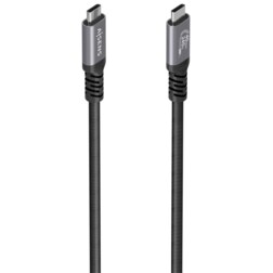 AISENS Cable USB4 Gen3x2 Aluminio 40Gbps 8K@60Hz 5A 48V 240W E-Mark, Tipo USB-C/M-USB-C/M, Negro, 0.5M