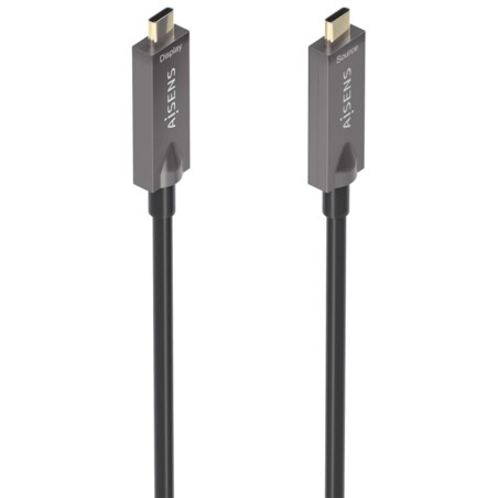 AISENS - Cable USB 3.1 Gen2 10Gbps AOC 4K@60Hz 3A 60W E-Marker, tipo USB-C/M-USB-C/M, Negro, 10m