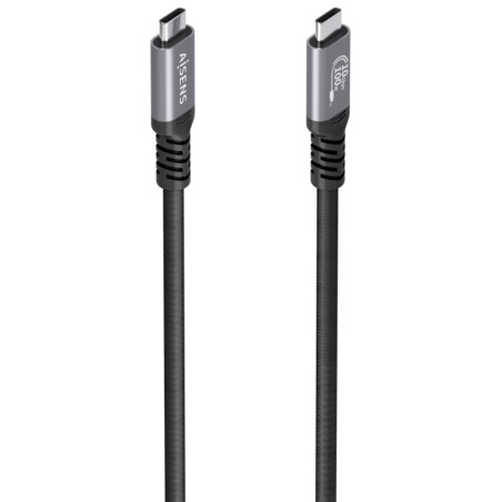 AISENS Cable USB 3.2 Gen2 Aluminio 10Gbps 8K@30Hz 5A 100W E-Mark, Tipo USB-C/M-USB-C/M, Negro, 4.0m