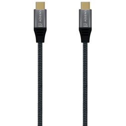 AISENS – USB 3.2 Gen2x2 Aluminum Cable 20Gbps 8K@30Hz 5A 100W E-Mark, Type USB-C/M-USB-C/M, Grey, 1.5 m