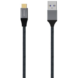 AISENS Cable USB 3.1 Gen2 Aluminio 10Gbps 3A, Tipo USB-C/M-A/M, Gris, 1.0M