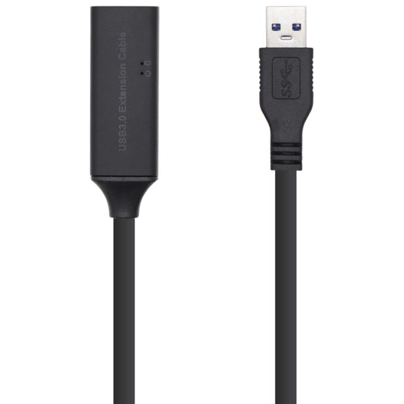 AISENS Cable USB 3.0 Prolongador con amplificador y alim., Tipo A/M-A/H, Negro, 10m