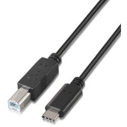 AISENS A107-0053 cable USB USB 2.0 1 m USB C USB B Negro