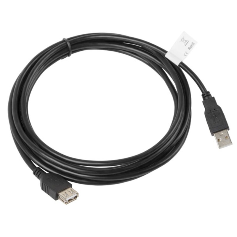 Lanberg CA-USBE-10CC-0030-BK cable USB USB 2.0 3 m USB A 0,48 Gbit/s Negro