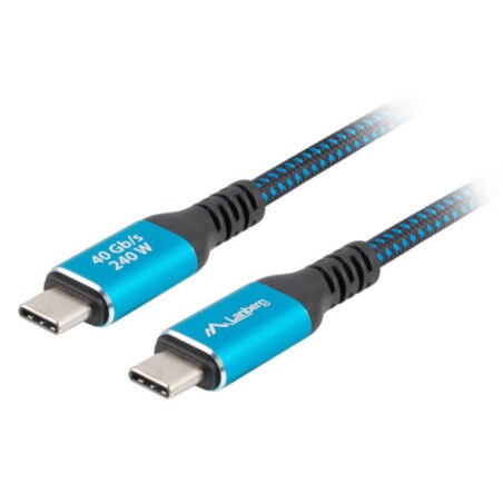 Lanberg CA-CMCM-45CU-0010-BK cable USB USB 3.2 Gen 2 (3.1 Gen 2) 1 m USB C Negro, Azul