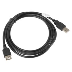 Lanberg CA-USBE-10CC-0018-BK cable USB USB 2.0 1,8 m USB A 0,48 Gbit/s Negro