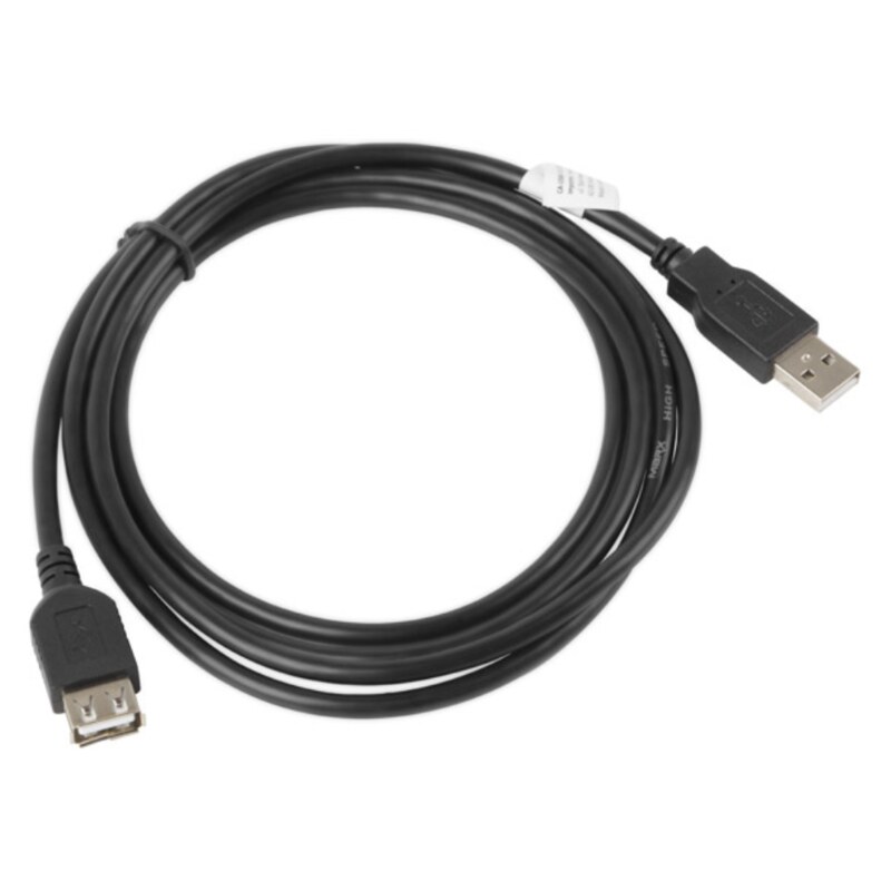 Lanberg CA-USBE-10CC-0018-BK cable USB USB 2.0 1,8 m USB A 0,48 Gbit/s Negro