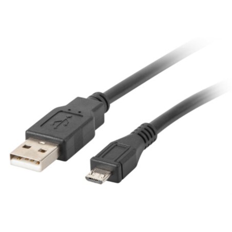 Lanberg CA-USBM-10CC-0003-BK cable USB USB 2.0 0,3 m Micro-USB B USB A 0,48 Gbit/s Negro