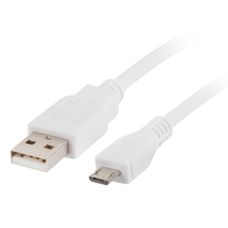 Lanberg CA-USBM-10CC-0010-W cable USB USB 2.0 1 m Micro-USB A USB A 0,48 Gbit/s Blanco