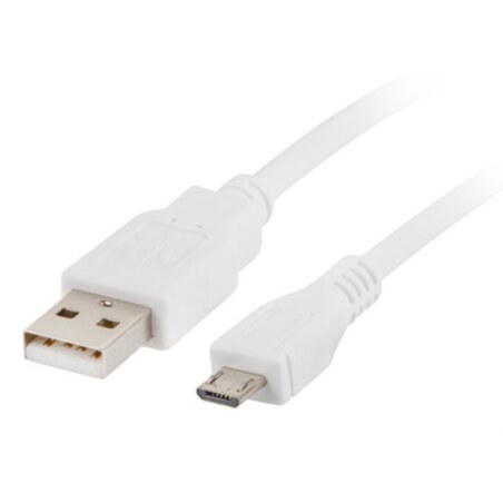 Lanberg CA-USBM-10CC-0010-W cable USB USB 2.0 1 m Micro-USB A USB A 0,48 Gbit/s Blanco
