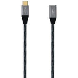 AISENS Cable USB 3.2 Gen2X2 Aluminio 20Gbps 5A 100W, Tipo USB-C/M-USB-C/H, Gris, 1.0M