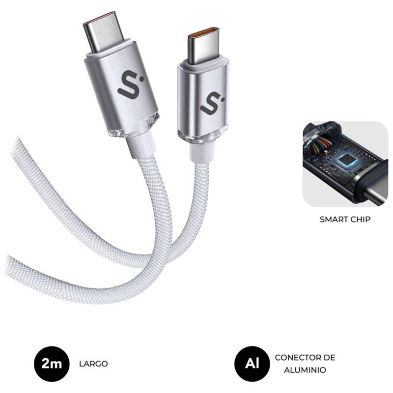 SUBBLIM CABLE OPTIMUS 60W C-C 2m WHITE