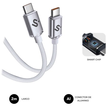 SUBBLIM CABLE OPTIMUS 60W C-C 2m WHITE