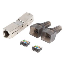 Lanberg PL2SA-6000TL conector RJ-45 Plata, Transparente