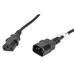 Lanberg CA-C13E-11CC-0050-BK cable de transmisión Negro 5 m C13 acoplador C14 acoplador