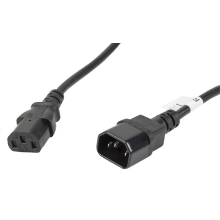 Lanberg CA-C13E-11CC-0050-BK cable de transmisión Negro 5 m C13 acoplador C14 acoplador
