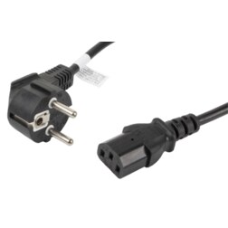 Lanberg CA-C13C-11CC-0018-BK cable de transmisión Negro 1,8 m C13 acoplador CEE7/7