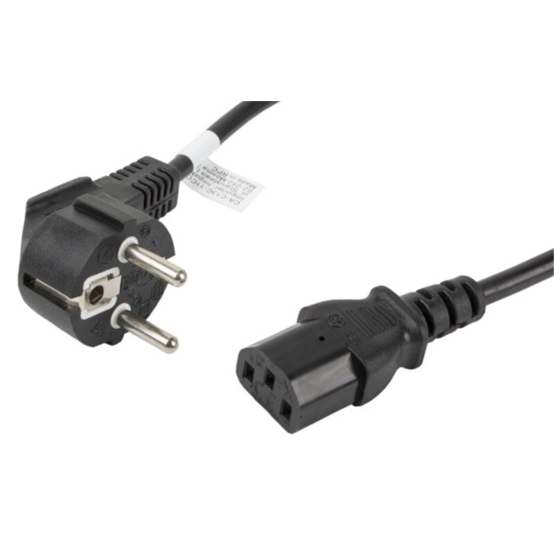 Lanberg CA-C13C-11CC-0018-BK cable de transmisión Negro 1,8 m C13 acoplador CEE7/7