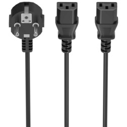 AISENS A132-0864 cable de transmisión 3 m CEE7/7 Acoplador C13 2 x