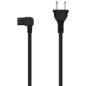 AISENS Cable Alimentación Acodado Forma 8, CEE7/16/M-C7/H, Negro, 1.8M
