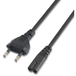 AISENS A132-0173 cable de transmisión Negro 1,5 m CEE7/7 C7 acoplador