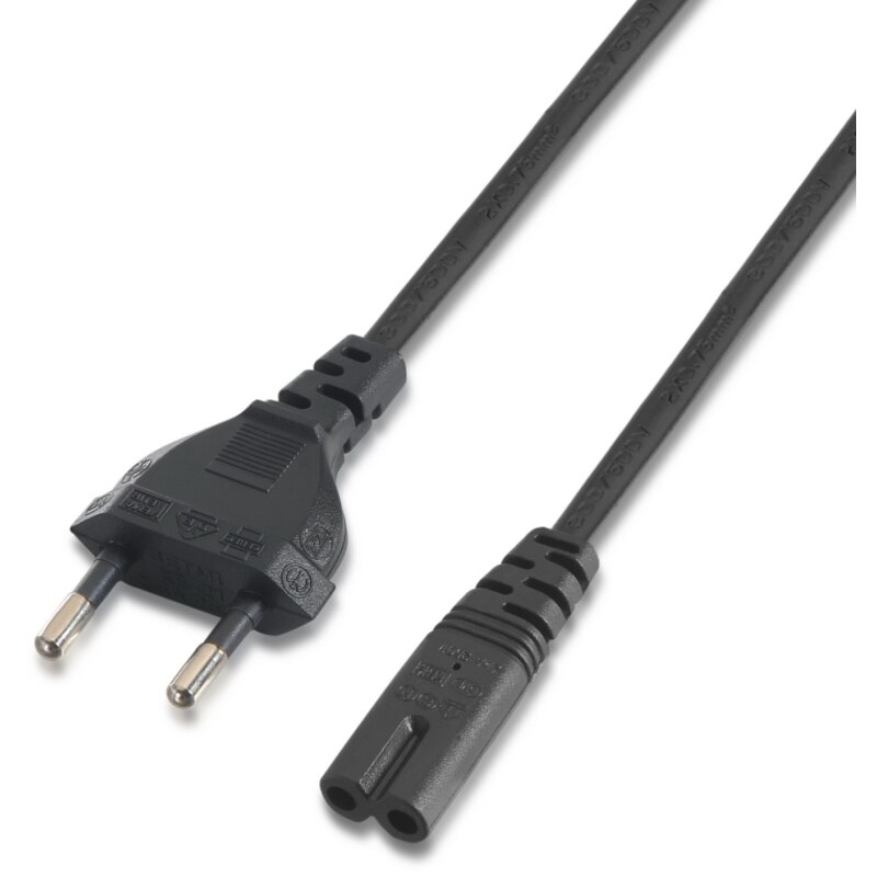 AISENS A132-0173 cable de transmisión Negro 1,5 m CEE7/7 C7 acoplador