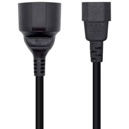 AISENS Cable Alimentación 16A, C14/M A CEE7/H, 25cm
