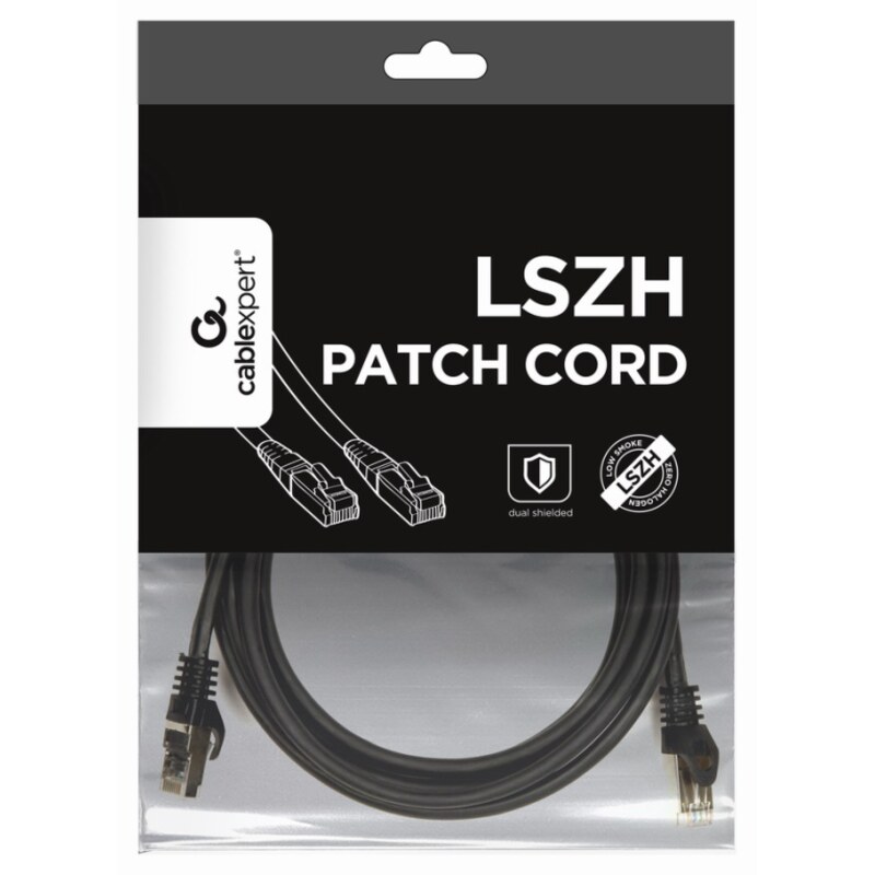 Gembird PP6A-LSZHCU-BK-3M cable de red Negro Cat6a S/FTP (S-STP)