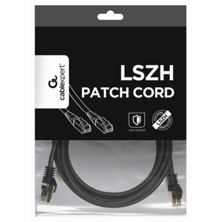 Gembird PP6A-LSZHCU-BK-3M cable de red Negro Cat6a S/FTP (S-STP)
