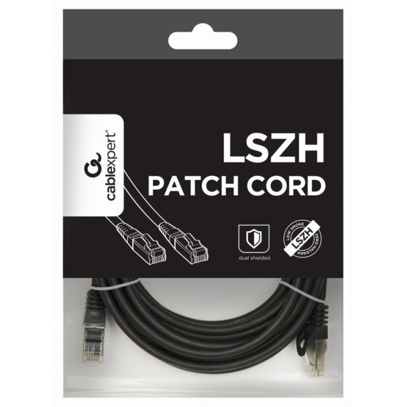 Gembird PP6A-LSZHCU-BK-5M cable de red Negro Cat6a S/FTP (S-STP)
