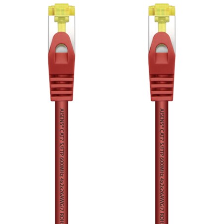 AISENS Cable De Red Latiguillo RJ45 LSZH Cat.7 600 MHz S/FTP PIMF AWG26, Rojo, 2.0 m