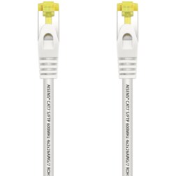 AISENS Cable De Red Latiguillo RJ45 LSZH Cat.7 600 MHz S/FTP PIMF AWG26, Blanco, 1.0 m