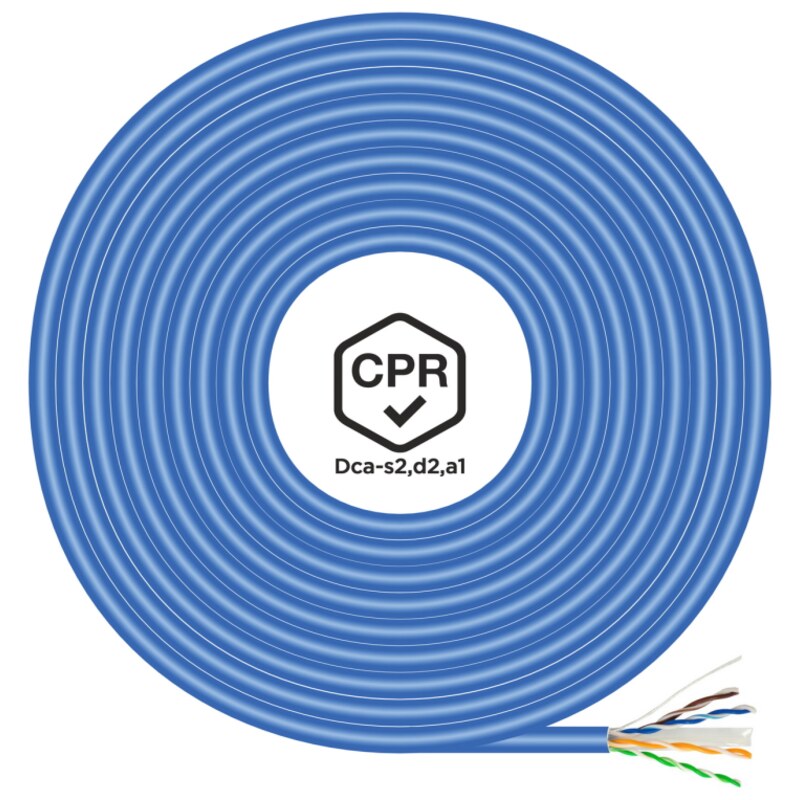 AISENS Cable de Red RJ45 LSZH CPR Dca CAT.6 UTP AWG24, Azul, 100 m
