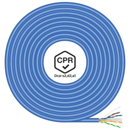 AISENS Cable de Red RJ45 LSZH CPR Dca CAT.6 UTP AWG24, Azul, 100 m