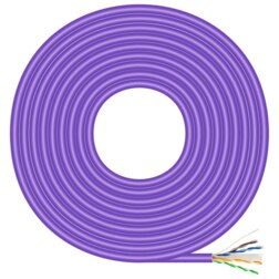 AISENS Cable de Red RJ45 LSZH Cat.6 UTP Rigido AWG23 CCA (Aleacion), Violeta, 100M