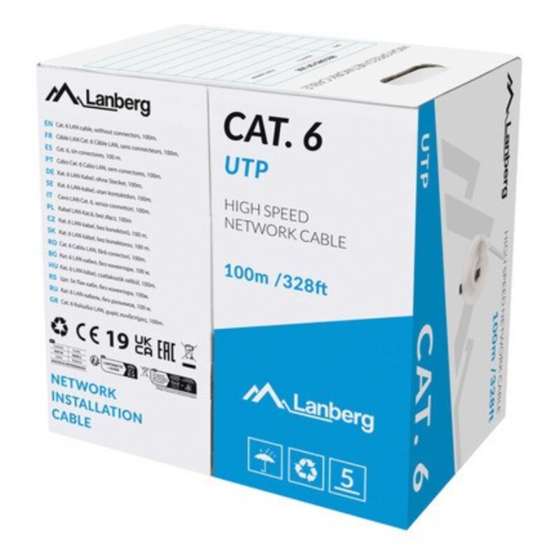 Lanberg LCU6-11CU-0100-S cable de red Gris 100 m Cat6 U/UTP (UTP)