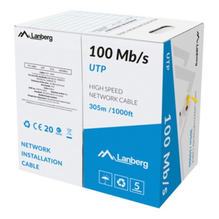 Lanberg LCU5-10CC-0305-Y cable de red Amarillo 305 m U/UTP (UTP)