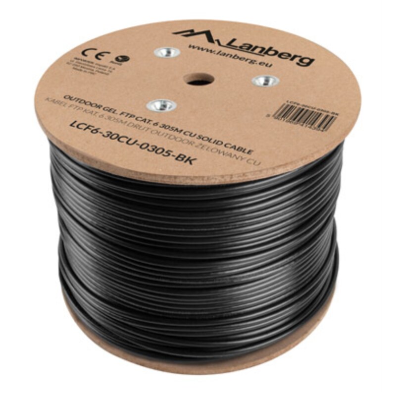 Lanberg LCF6-30CU-0305-BK cable de red Negro 305 m Cat6