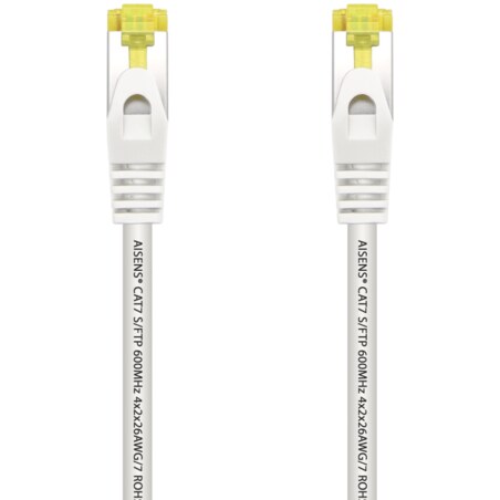 AISENS Cable De Red Latiguillo RJ45 LSZH Cat.7 600 MHz S/FTP PIMF AWG26, Blanco, 2.0 m