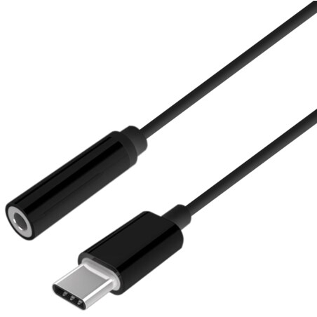 AISENS Conversor USB-C a audio estilo Apple, USB-C/M-Jack 3.5/H, Negro, 15 cm