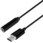 AISENS Conversor USB-C a audio estilo Apple, USB-C/M-Jack 3.5/H, Negro, 15 cm