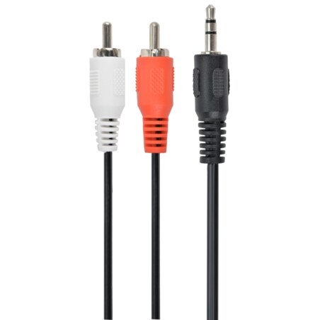 Gembird 5m, 3.5mm/2xRCA, M/M cable de audio 3,5mm Negro, Rojo, Blanco
