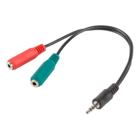 Lanberg AD-0023-BK cable de audio 0,2 m 3,5mm 2 x 3.5mm Negro