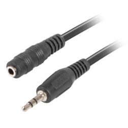 Lanberg CA-MJFJ-10CC-0050-BK cable de audio 5 m 3,5mm Negro