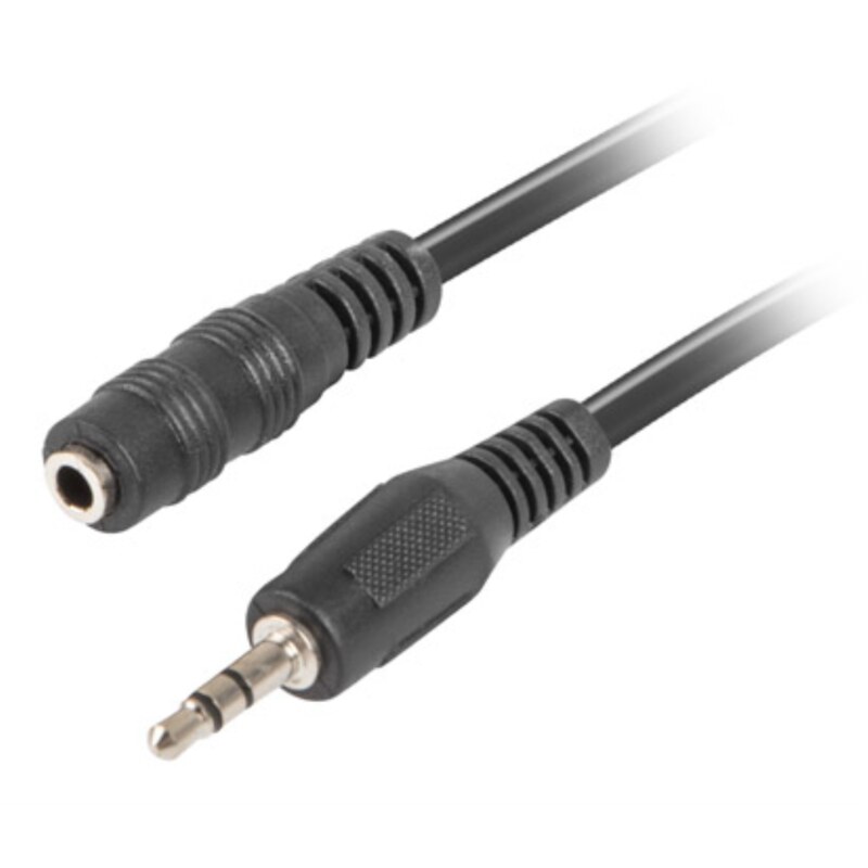 Lanberg CA-MJFJ-10CC-0050-BK cable de audio 5 m 3,5mm Negro