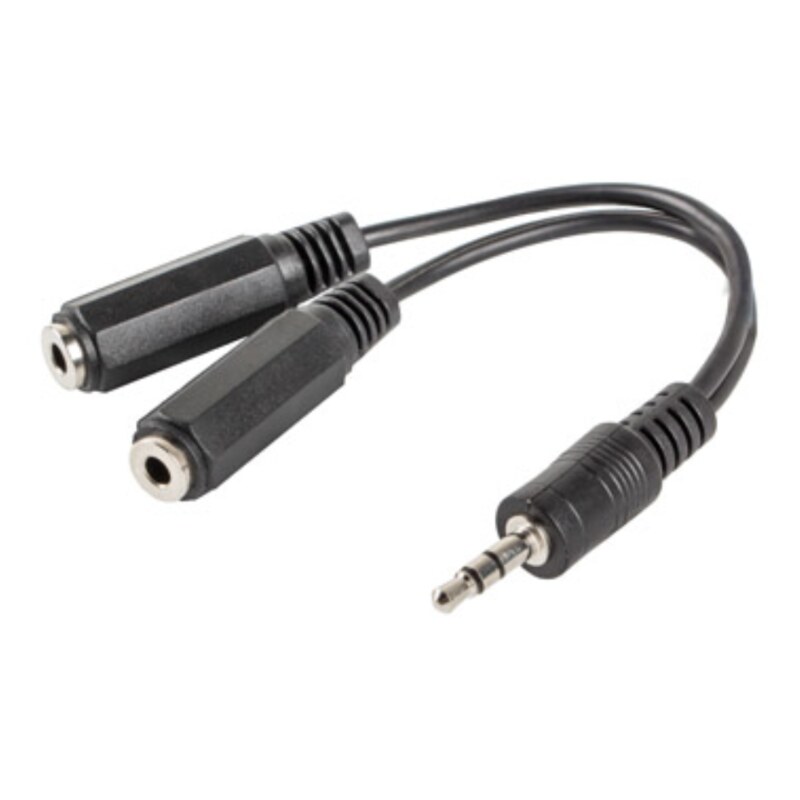 Lanberg AD-0024-BK cable de audio 0,1 m 3,5mm 2 x 3.5mm Negro