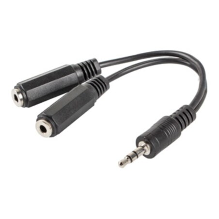 Lanberg AD-0024-BK cable de audio 0,1 m 3,5mm 2 x 3.5mm Negro